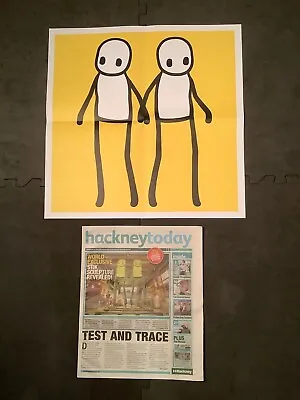 £95 • Buy STIK Holding Hands Print Yellow Beautiful Condition