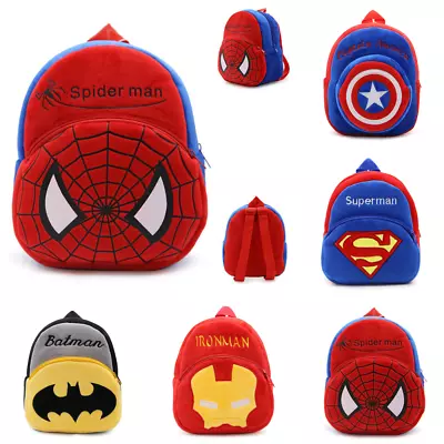 UK Kids Baby Boys Superheros Spiderman Backpack Kindergarten School Rucksack Bag • £9.99