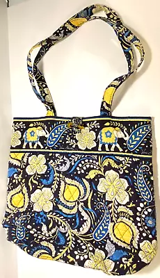 Vera Bradley  Ellie Blue Print Quilted Handbag Toggle Top Tote Purse ~ 3 Pockets • $28.95