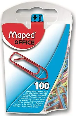 Maped Paper Clips Assorted Colours 100pk • £2.69