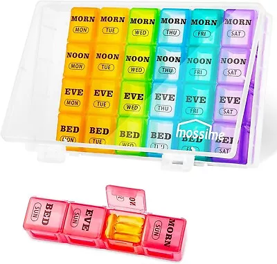 XL Large Weekly Pill Organizer 4 Times A Day 7-Day Pill Boxes And Organizer • $25.85