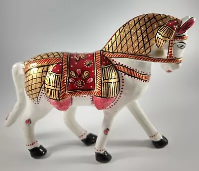 Vintage Hand Painted Horse / Pony/ Mule Statue. Metal. Made In India?  • $14.95