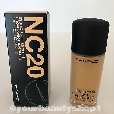 New Mac Foundation Studio Fix Fluid Foundation  SPF 15 NC20 100% Authentic • $41.39