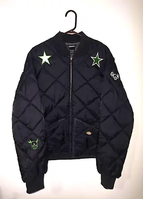 Dickies Diamond Quilted Zip Up Bomber Motorcycle Jacket Coat Men's Size Medium • $55