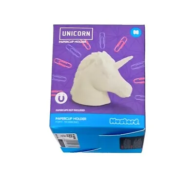 Unicorn Paper Clip Holder - Magnetic Desk Organiser Paperclip Mustard • £9.99