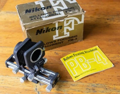 $150 • Buy NIKON PB-4 Bellows Focusing Attachment, W/ Swing & Shift Movements
