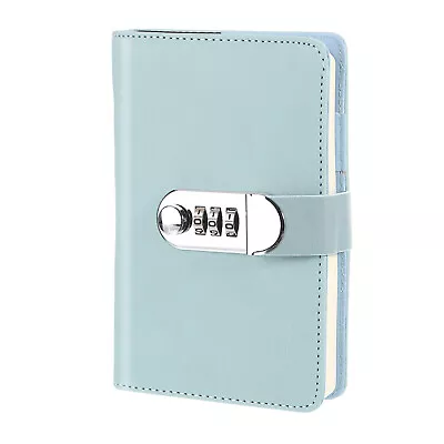 A6 Diary With Lock Journal With Lock Cute Leather Notebook Journal Blue • $28.82