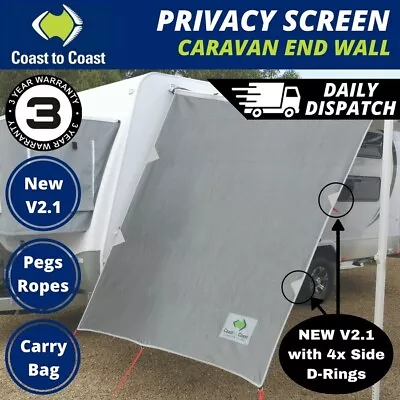 Coast Caravan Privacy Screen End Wall / Side Sunscreen Sun Shade Roll Out Awning • $109.95