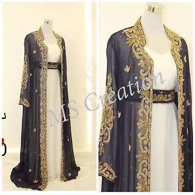 SALE Moroccan Kaftan Wedding Dress Arabic Party Wear Abaya Very Fancy Gown 463 • $77.99