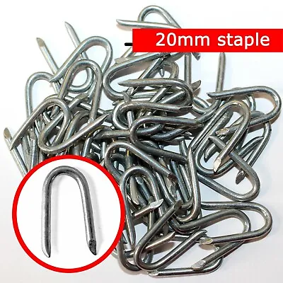 Galvanised U Nails 20mm Netting Fencing Staples Chicken Wire Mesh Fences • £3.19