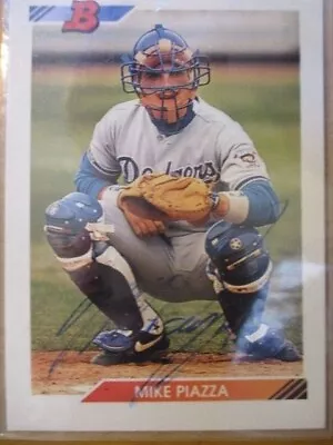 Mike Piazza AUTOGRAPH AUTO Signed 1992 Bowman Rookie BASEBALL Card • $60