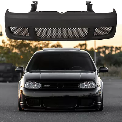 R32 Style Front Bumper Cover W/ Black Mesh Grille Fit 99-05 Volkswagen Golf MK4 • $369.55