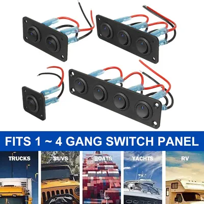 1-4 Gang Toggle Rocker Switch Panel For Car Boat Marine Blue LED 12V ON-OFF SPST • $8.27