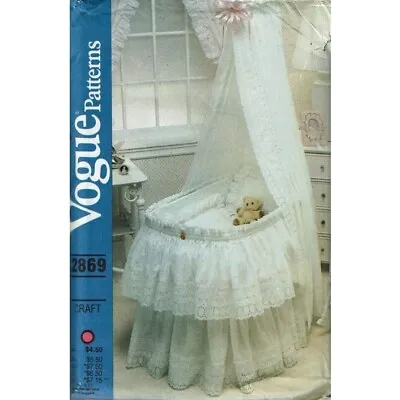 $9.99 • Buy Vogue Sewing Pattern 2869 Nursery Bassinet Skirt Liner Curtain