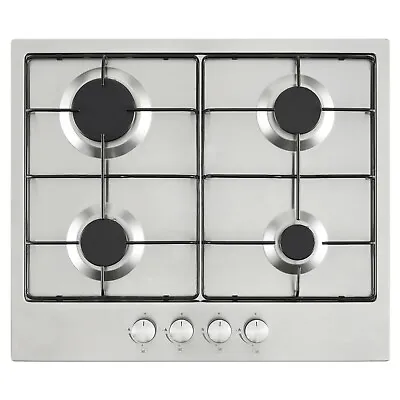 £99.99 • Buy Cookology GH601SS 60cm Stainless Steel 4 Burner Gas Hob Enamel Pan Supports