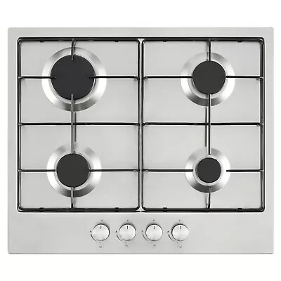 Cookology GH601SS 60cm Stainless Steel 4 Burner Gas Hob Enamel Pan Supports • £99.99