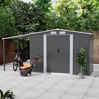 10x8ft Garden Metal Shed Apex Roof Tool House Outdoor Bikes Bin Tool House Shed • £439.95