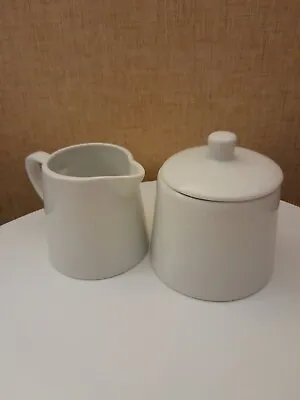 Milk Jug And Lidded Sugar Bowl Set White • £8.49