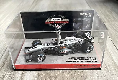 MINICHAMPS 1:43 KIMI RAIKKONEN 1st WIN MALAYSIA 2003 MCLAREN • $200