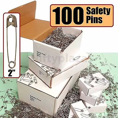 NiftyPlaza 100 Extra Large Safety Pins Size 2  Quilters Crafting Diapers Sewing • $9.39
