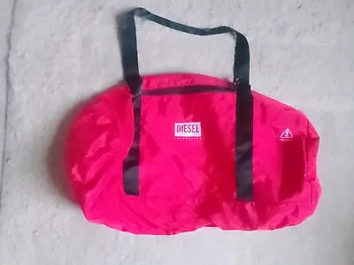 DIESEL Red BAG WEEKEND / SPORTS BAG  RED  With HANDLES Travel Gym Beach Bag New • £5