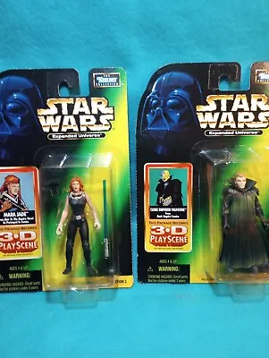 Star Wars Mara Jade With 3D Play Scene Kenner 1998 &Emperor Palpatine Mix Lot • $28