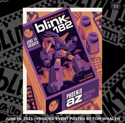Blink 182 PHOENIX AZ EVENT POSTER June 14th 2023 Ian Williams Blink-182 • $149.99
