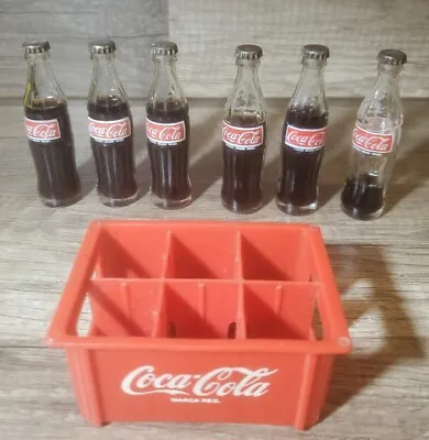Vintage Coca Cola Glass Mini Bottles 6- 3  In Plastic Case • $117.05