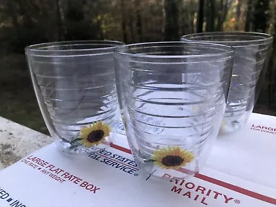 $19.99 • Buy Set Of Three (3) TERVIS Tumbler Insulated Sunflower Tumblers 12 Oz