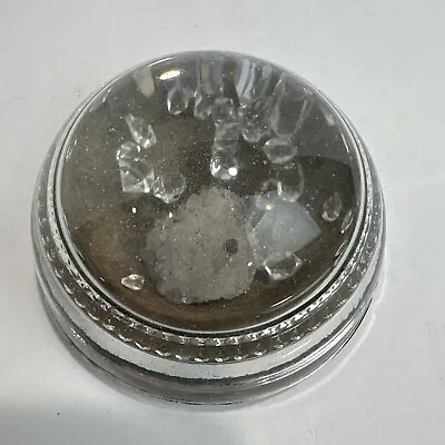 Herkimer Diamond Dev. Corp Magnifying Dome Paperweight Silver Crystals 3” • $21.50