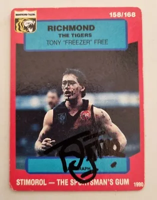 $14.90 • Buy TONY FREE RICHMOND TIGERS Afl Football Signed Scanlens Vintage Retro Trade Card