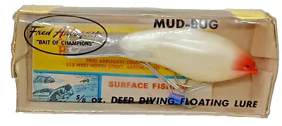 Fred Arbogast Mud Bug Vintage Fishing Lure 22 PE Crankbait Box Paper 5/8oz • $21.99
