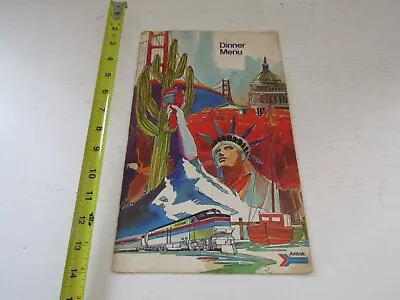 $9.87 • Buy Vintage Train Railroad Amtrak Passenger Dining Car Dinner Menu
