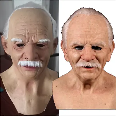 $19.99 • Buy Old Man Mask Latex Halloween Cosplay Party Realistic Full Face Masks Headgear US