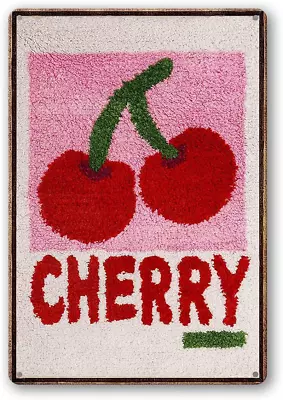 Vintage Tin Sign Cherry Fruit Metal Tin Sign Wall Art Home Decor Kitchen Poster • $7