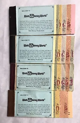 Lot Of 4 Walt Disney World Ticket Books 1975 • $199