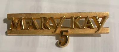 Mary Kay Makeup Gold Tone 5 Year Anniversary Employee Service Pin Award Brooch • $5