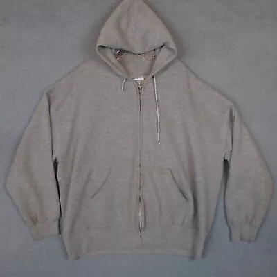 Vintage USA Olympic Hoodie Men's XXL 2XL Gray Full Zip Blank 90's Sweatshirt • $26