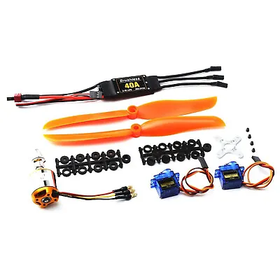 A2217 KV1250 Brushless Motor 40A ESC SG90 9G Micro Servo Combo Set For RC Plane • $28.05