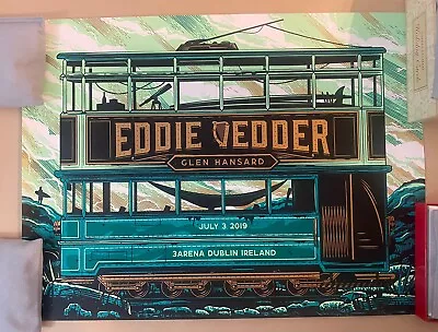 Eddie Vedder (Pearl Jam) Dublin Ireland 2019 Poster! Travis Price. Show Edition! • $169.26