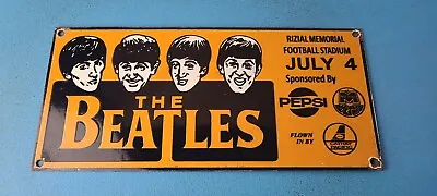 Vintage The Beatles Porcelain Marathon Gas Pepsi Cathay Service Station Sign • $140.47