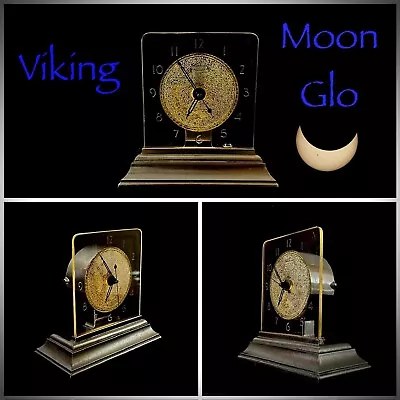 Viking Moon Glow Clock Lighted Art Deco Lighted Vintage 1934 Telechron Syncron • $279
