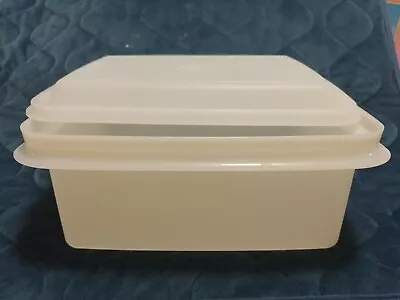 Vintage Tupperware Freeze N Save Ice Cream Keeper White Container 1254/lid Used • £8.91