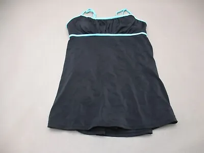 MAINSTREAM Size 14 Womens BLK Lined Wireless Tummy Control Pull On Swim Dress 5J • $18.49