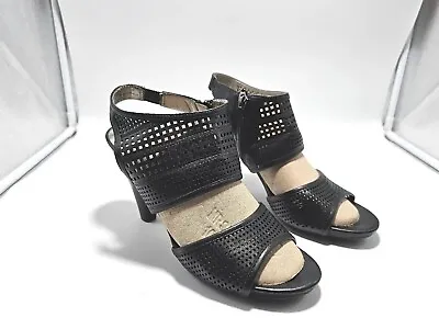 ME TOO Dara High Heel Sandals Adult Size 9.5 M Black Geometric Womens • $22
