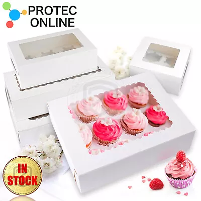 Cupcake Box 1 Hole 2 4 6 8 12 Holes Window Face Cake Party Favour Wedding Boxes • $67.95