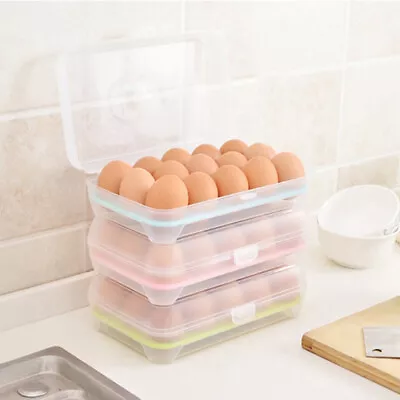15 Grid Plastic Storage Box Egg Holder Egg Food Cartons For Refrigerator Kit  XK • £6.67