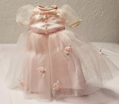 Vintage 1984 Vogue Doll Dress / Pink And White With Roses And Pearls W/Tags • $9.95