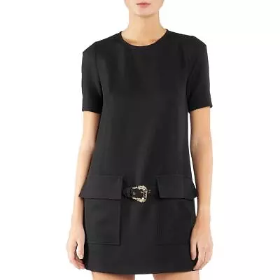 Versace Jeans Couture Womens Cady Black Short Sleeve Mini Dress 36 0 BHFO 3483 • $74.99