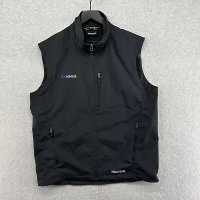 Marmot Vest Mens Size XL Black Full Zip Sleeveless Softshell Embroidered • $32.90